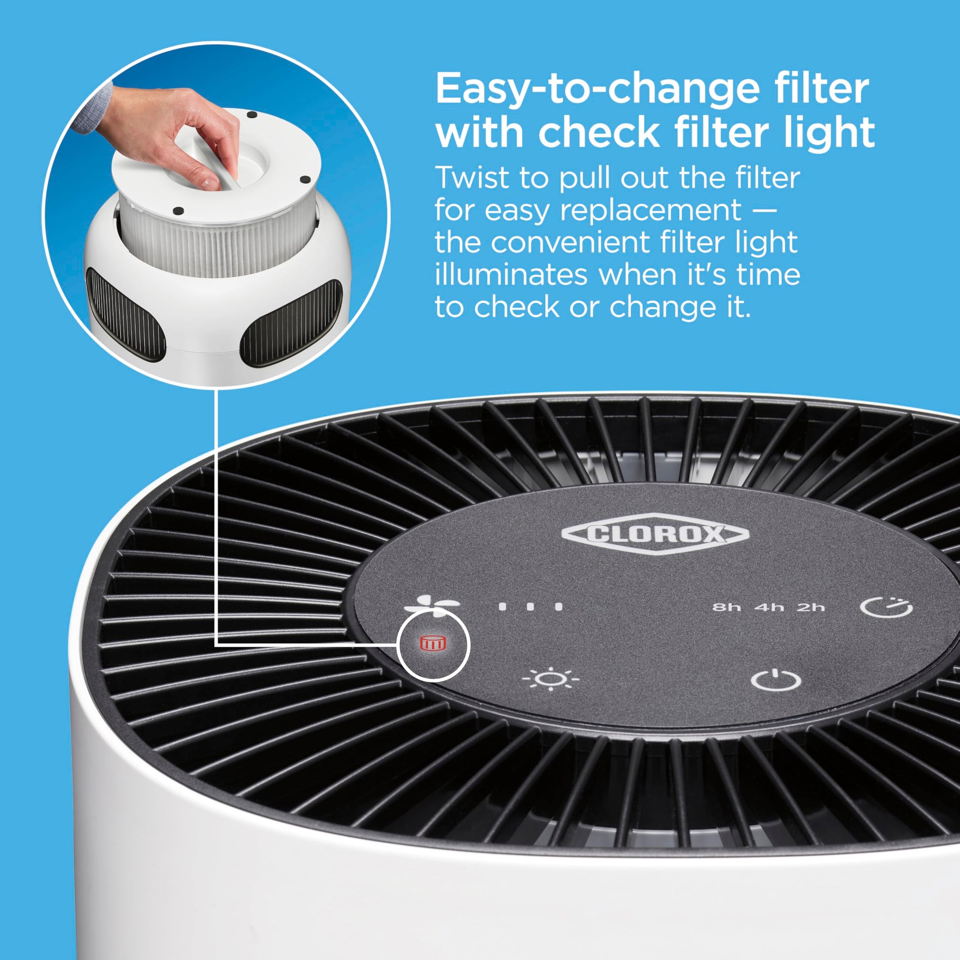Buy now Clorox Air Purifiers for Bedroom Home, True HEPA Filter, Small Rooms Up to 200 Sq Ft, Removes 99.9% of Mold, Viruses, Wildfire Smoke, Allergens, Pet Allergies, Dust, AUTO Mode, Whisper Quiet at indiglob india
