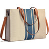 Laptop Tote Bag for Women, Fits 15.6 Inch Laptop Bag, Large Canvas Work Tote Bags for Women, Computer Briefcase Shoulder Bag - Blue