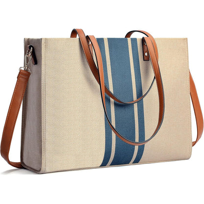 Laptop Tote Bag for Women, Fits 15.6 Inch Laptop Bag, Large Canvas Work Tote Bags for Women, Computer Briefcase Shoulder Bag