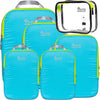 SUITEDNOMAD Ultralight Compression Packing Cubes Set, Suitcase and Backpack Travel Organizer Bags - Caribbean Blue