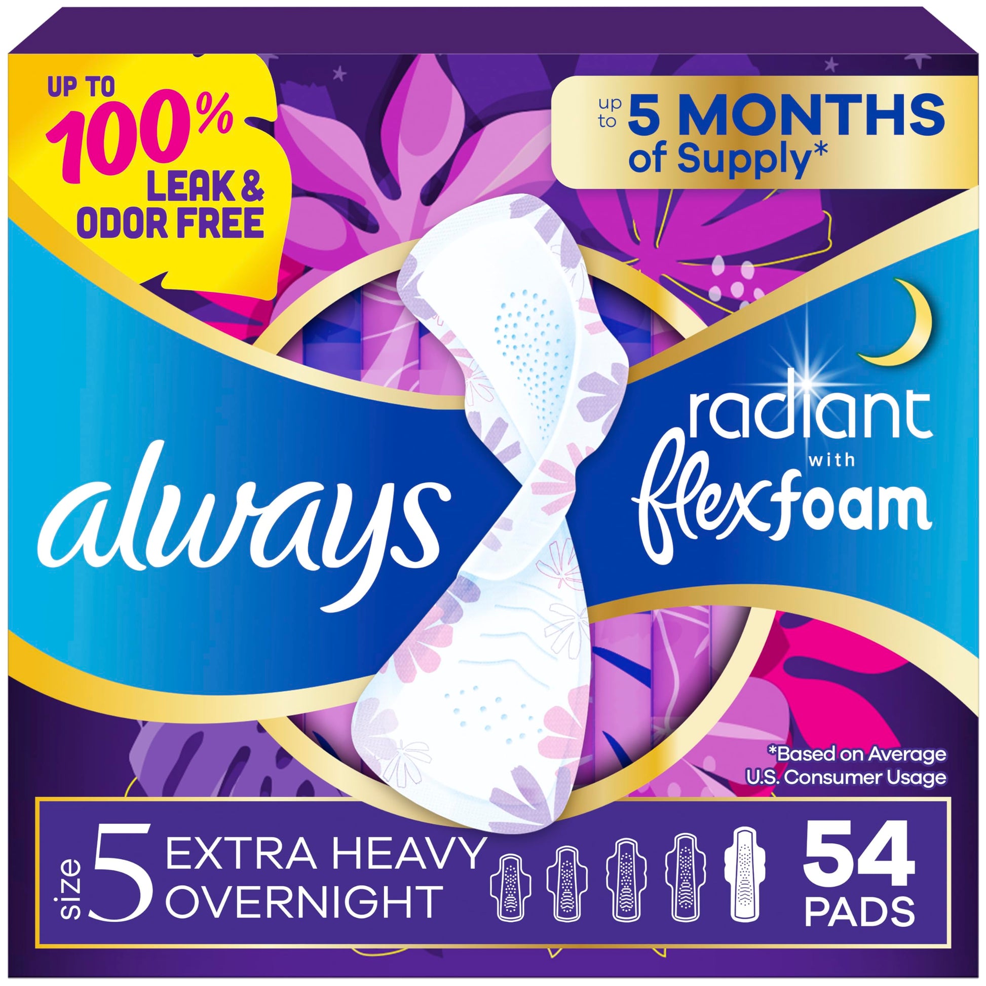 Buy now Always Pads Size 1 Infinity with Flex Foam 18 Count (Pack of 3) Size 5 54 at indiglob india