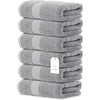 Luxury White Hand Towels - Soft 100% Turkish Cotton | Highly Absorbent Hotel spa Bathroom Towel Collection | 16x30 Inch | Set of 6 - 06: Dolphin Gray