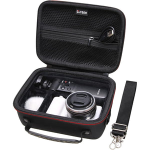 Camera Case Compatible with Sony Alpha ZV-E10 / ZV-1F / ZV-1 / ZV-1 II Vlog Camera with Shoulder Strap by LTGEM, Fits Vlogger Accessory Kit Tripod and Microphone, Black