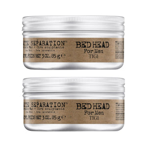 TIGI Bed Head for Men Matte Separation Workable Wax - Use for Strong Hold - For Men's Hairstyles - Use on Damp or Dry Hair - Premium Strong Hold Hair Wax - 3 oz (2 Pack)
