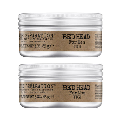 TIGI Bed Head for Men Matte Separation Workable Wax - Use for Strong Hold - For Men's Hairstyles - Use on Damp or Dry Hair - Premium Strong Hold Hair Wax - 3 oz (2 Pack)