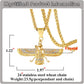 18K Gold Plated Jewelry Stainless Steel Crystal Necklace Farvahar Symbol Tag Pendant Necklace