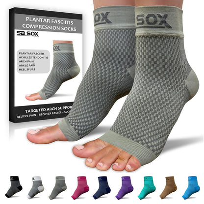 SB SOX Plantar Fasciitis Relief Socks – Ankle Brace Compression Sleeve – Arch Support for Foot Pain, Swelling, Heel Spurs – Foot Brace for Achilles Tendonitis Relief, Injury Recovery (Blue, Medium)