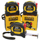 Buy now LEXIVON 25Ft/7.5m AutoLock Tape Measure | 1-Inch Wide Blade with Nylon Coating, Matte Finish White & Yellow Dual Sided Rule Print | Ft/Inch/Fractions/Metric (LX-205) 3-Pack DuaLock at indiglob india