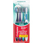Colgate 360 Whole Mouth Toothbrush, Adult Toothbrushes Medium Bristles, Helps Remove Bad Breath Bacteria and Plaque, Medium Toothbrush Pack, Includes Cheek and Tongue Cleaner, 4 Pack