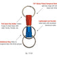 Lucky Line 3-Way Pull Apart Keychain,1 Pack, Red, Blue and Silver (71701)