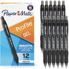 Paper Mate Gel Pen Profile Retractable Pen 0.7mm Blue 12 Count - Black