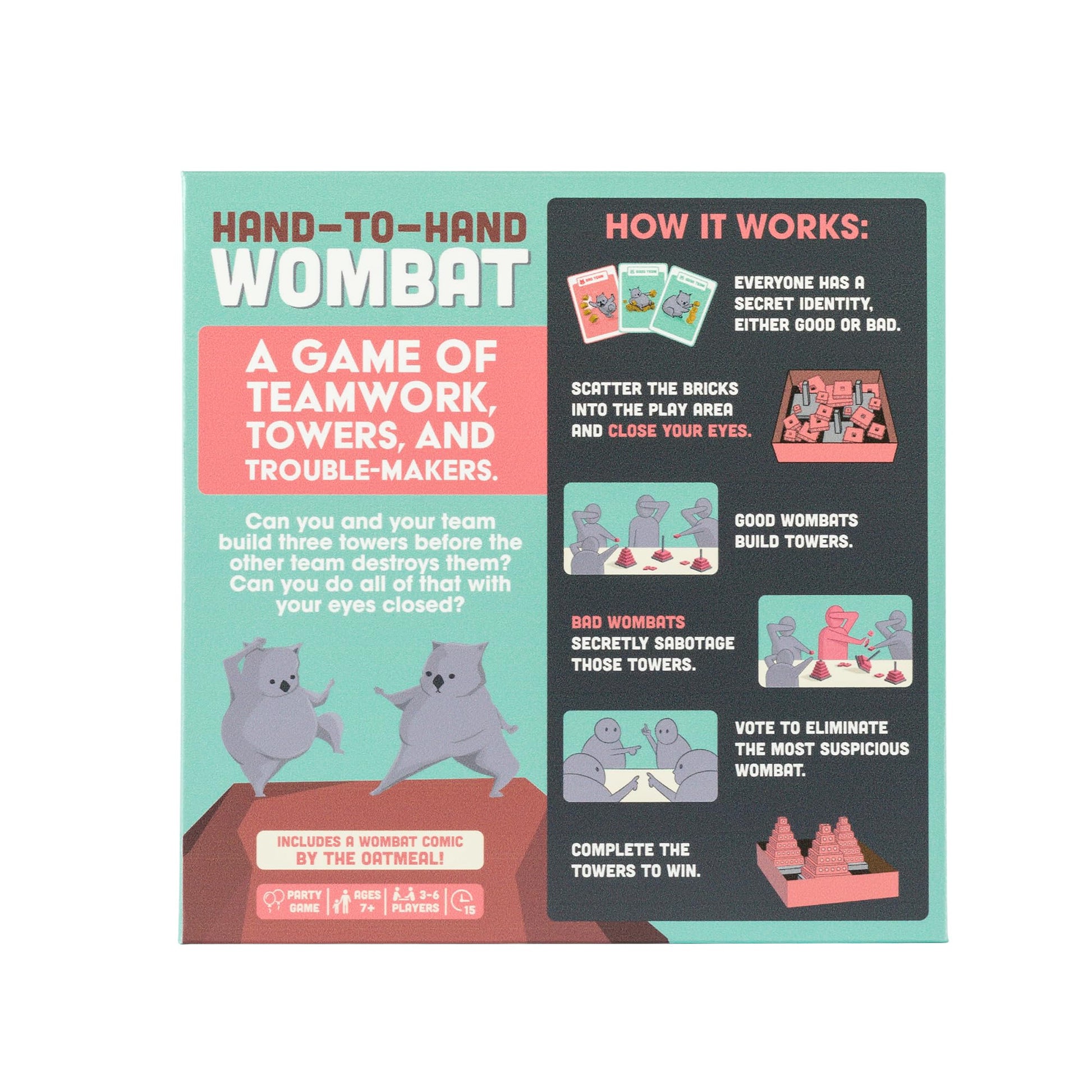 Buy now Exploding Kittens Hand to Hand Wombat 3-6 Players - Ages 7+ - 15 Minutes to Play - A Game of Teamwork and Trouble-Makers - Party Game, Family Game Night, Kid and Adult Card Game at indiglob india