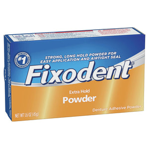 Fixodent Denture Adhesive Powder, Extra Hold - 1.6 Oz