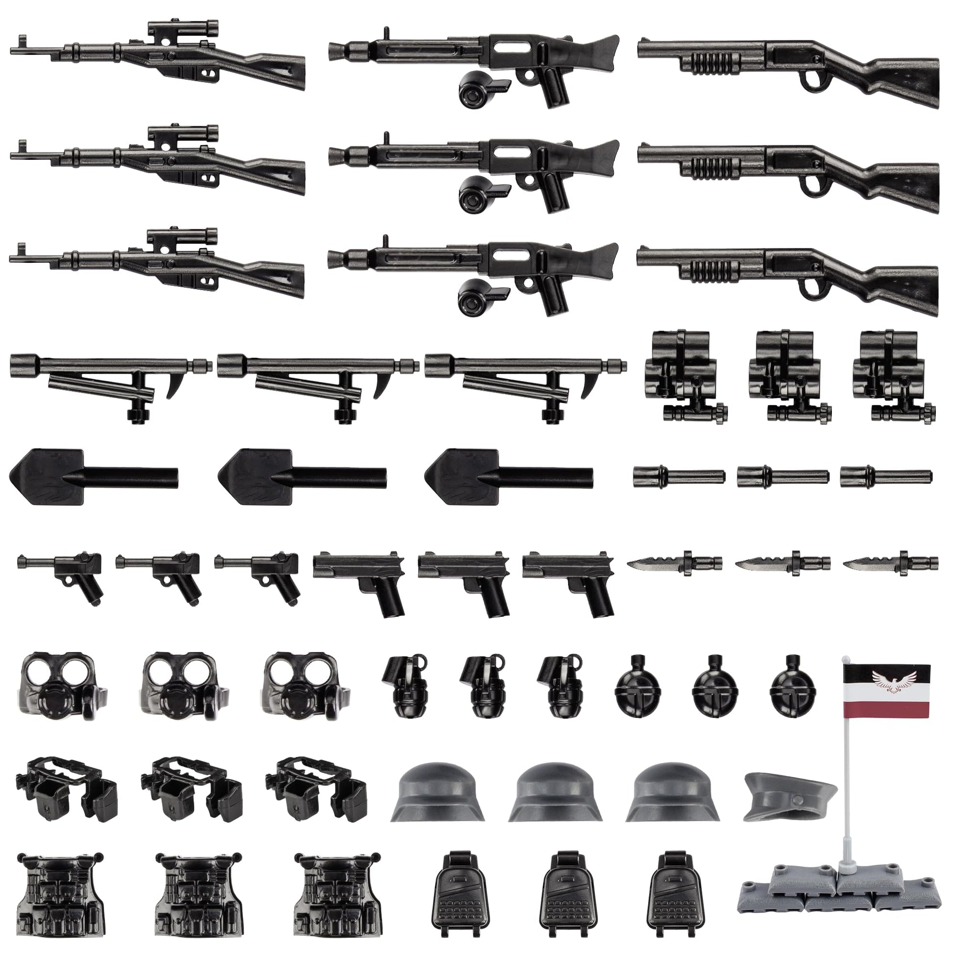 Buy now 83 Pcs Toy Soldiers Figures US Army Battle Toy Set - Weapons Pack Military Weapon Battle Building Blocks Compatible with Major Brand, 3 Years Old and up German Weapons(63pcs) at indiglob india