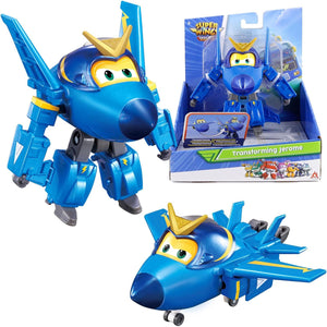 Super Wings 5" Transforming Jerome Airplane Toys, Safe and Durable Vehicle Action Figure, Plane to Robot, Transformable Toys for 3+ Years Old Boys and Girls, Preschool Kids Birthday Gift, Blue