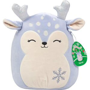 10" Farryn The Purple Fawn Squishmallow - Kellytoy Christmas Plush Toy