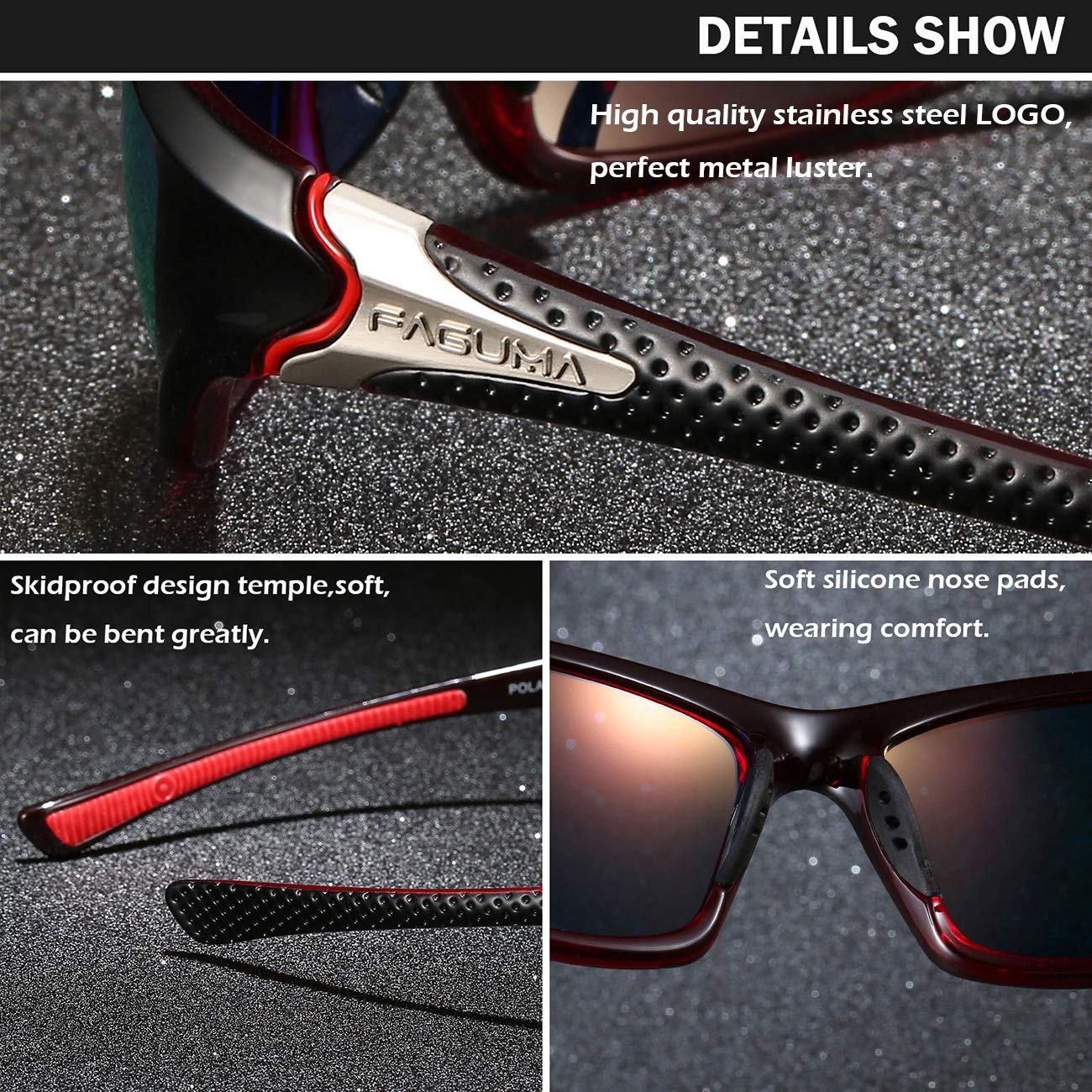 Buy now FAGUMA Sports Polarized Sunglasses For Men Cycling Driving Fishing UV400 Protection at indiglob india