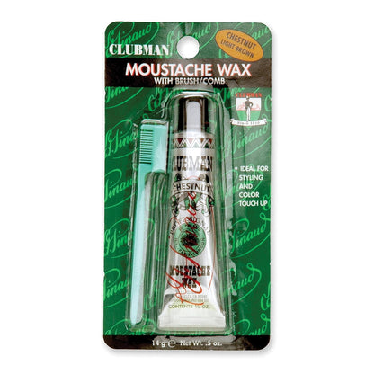 Clubman Moustache Wax with Brush Comb - Neutral 14g