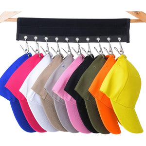 Hat Organizer Hanger, 10 Baseball Cap Holder Storage for Closet - Change Your Cloth Hanger to Cap Organizer Hanger - Keep Your Hats Cleaner Than a Hat Rack, Black