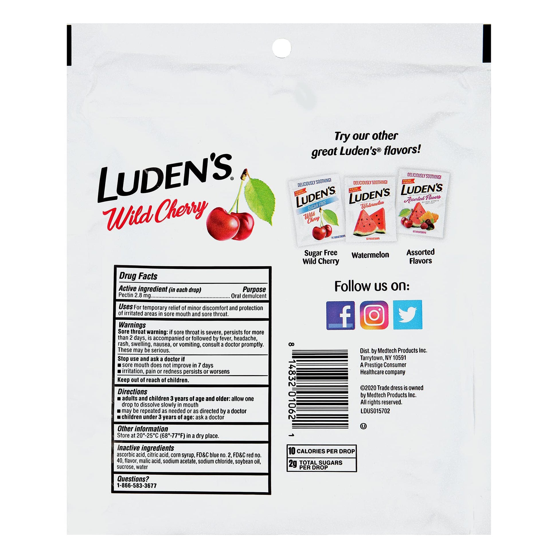 Buy now Luden's Sore Throat Relief Lozenges for Minor Everyday Irritation & Dry Mouth, Wild Cherry Flavored Drops, 90 Count at indiglob india