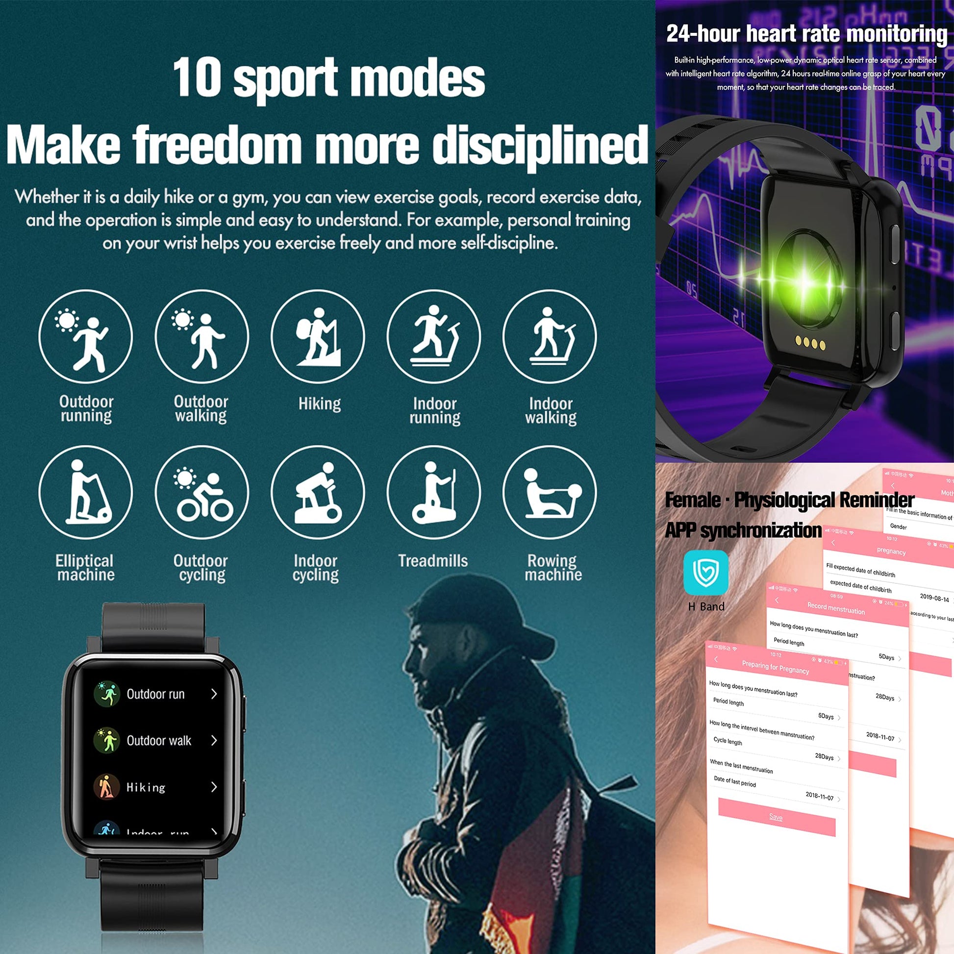 Buy now Smart Watch, Fitness Tracker with Heart Rate Monitor, Activity Tracker with 1.54 Inch Touch Screen, IP67 Waterproof Pedometer Smartwatch with Sleep Monitor, Step Counter for Women and Men at indiglob india