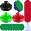 URATOT Air Hockey Accessories - Pushers, Pucks & Paddles (4 Pushers, 8 Red Pucks, 8 Green Pads) - Red, Green, Royal Blue, Black