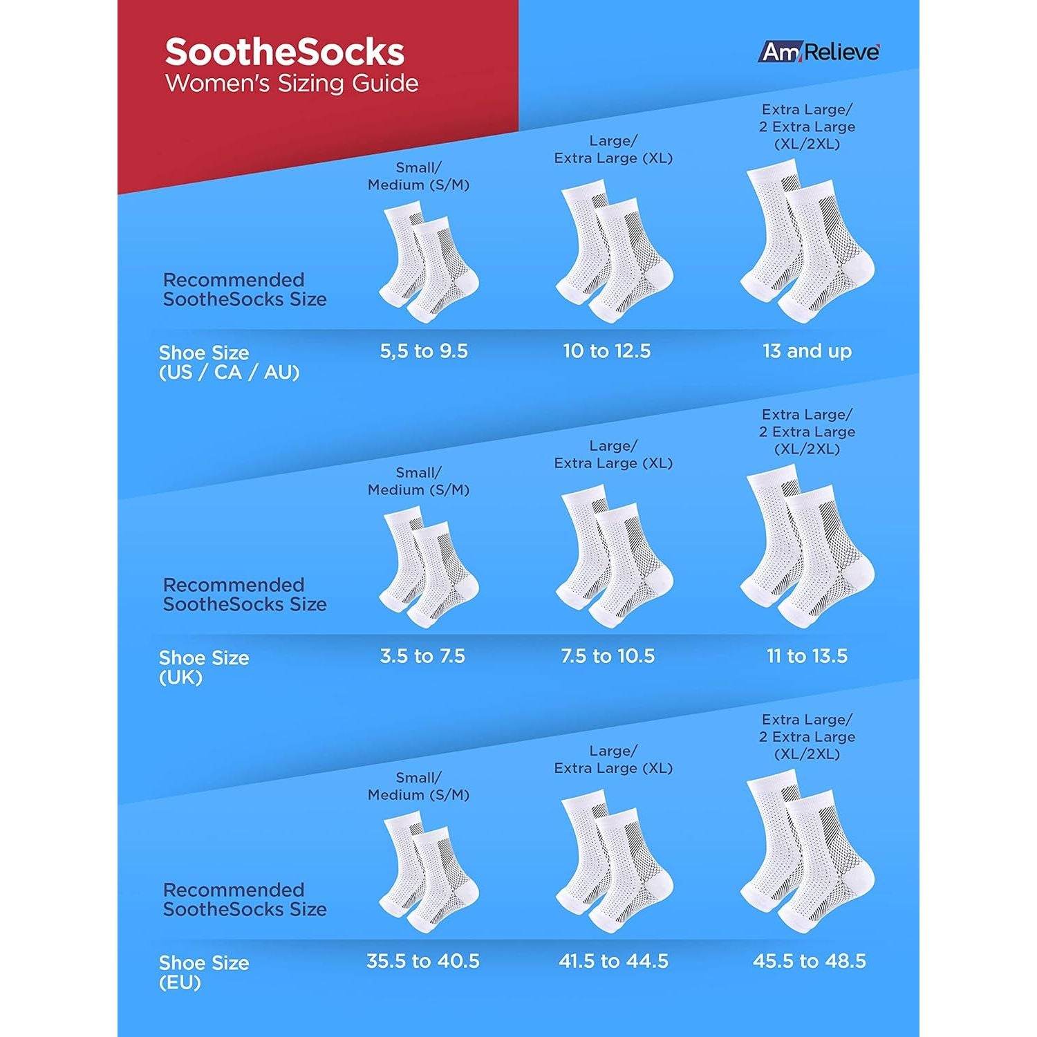 AmRelieve® Soothesocks Compression Socks, Support Socks for Women Compression and Men, White - My Store