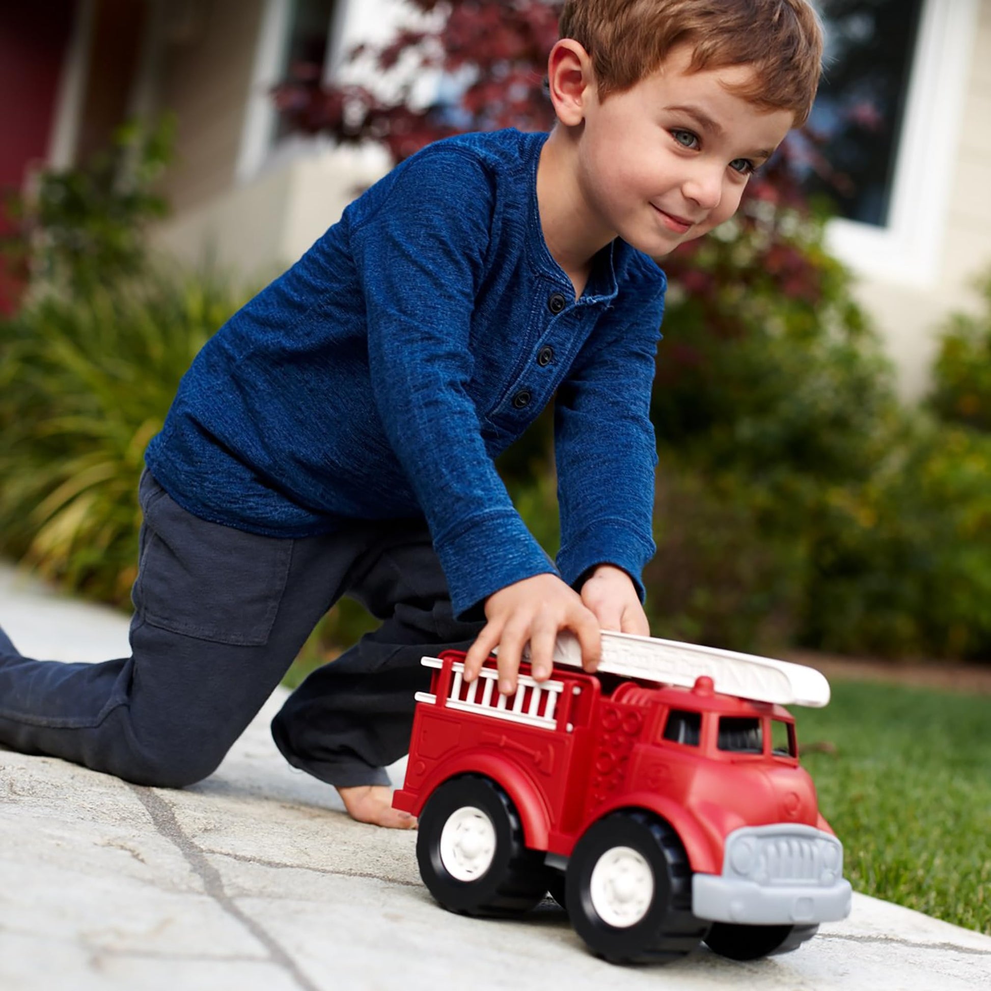 Buy now Green Toys Fire Truck - BPA , Phthalates Free Imaginative Play Toy for Improving Fine , Gross Motor Skills. for Kids,Red at indiglob india