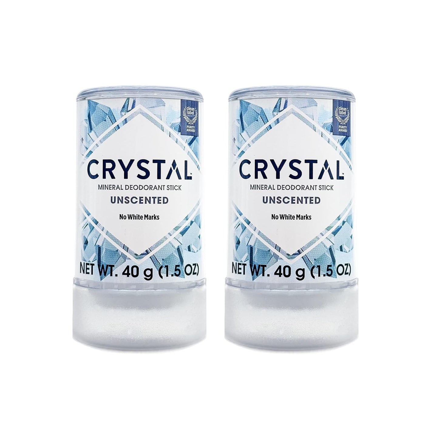 CRYSTAL™ Travel Stick Mineral Deodorant - Unscented Body Deodorant With 24-Hour Odor Protection, Non-Staining & Non-Sticky, Aluminum Chloride & Paraben Free, 1.5 FL OZ – (Pack of 2)