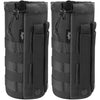 Molle Water Bottle Holder, Upgraded 1000D Nylon Tactical Molle Water Bottle Pouch, Sports Water Bottle Bag Bottom Mesh Lining Hydration Carrier for Camping, Climbing, Hiking and Travelling - Black-2pack
