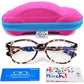 Blue Light Glasses for Kids Girls Boys with Cute Car Case, UV400 Protection, Anti Blue Ray Age3-12
