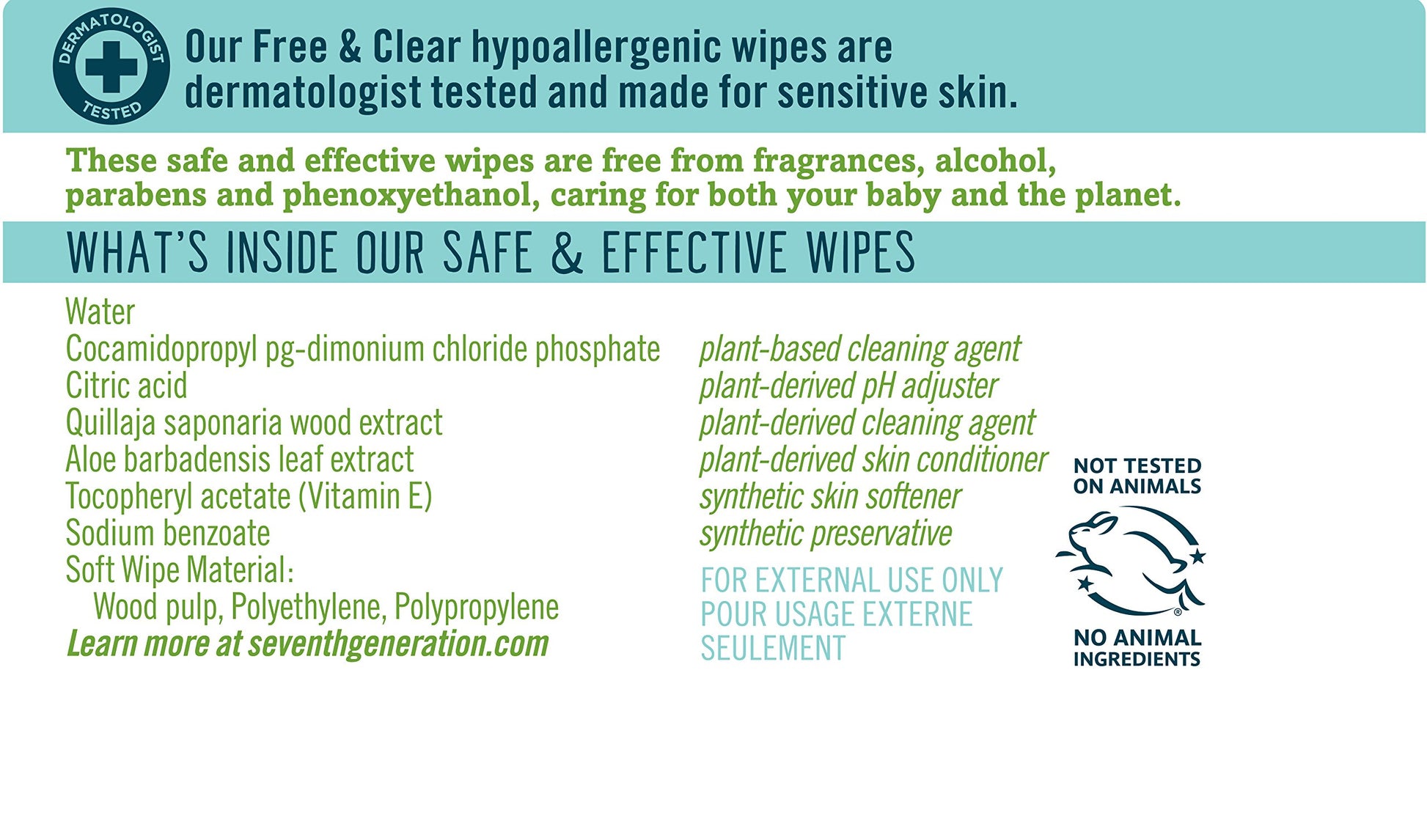Buy now Seventh Generation Free & Clear Baby Wipes Refill Unscented and Sensitive Gentle as Water 64 count Pack of 12 (768 Total) at indiglob india