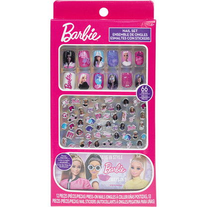 Buy now Barbie -Townley Girl 66 Piece Non-Toxic Nail Set with Press-On Nails, Nail Stickers, and Nail File, Ages 3 and Up at indiglob india