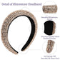 Rhinestone Crystal Diamond Headbands for Women Fashionable Handmade Wide Hair Hoops Beaded Bling HairBand Hair Accessories