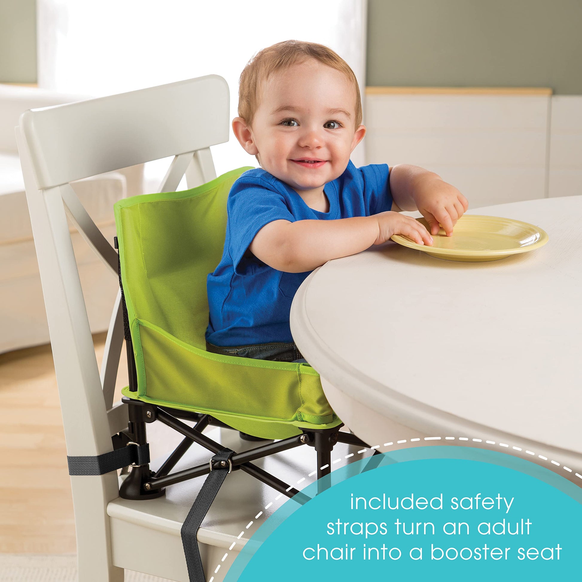 Buy now Summer by Bright Starts Pop 'N Sit Portable Booster Chair, Floor Seat, Indoor/Outdoor Use, Compact Fold, Green, 6 Mos - 3 Yrs at indiglob india