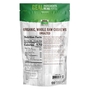 Buy now NOW Foods, Certified Organic Cashews, Whole, Raw and Unsalted, Rich Buttery Flavor, Source of Fiber, Protein and Iron, Certified Non-GMO, 10-Ounce (Packaging May Vary) at indiglob india