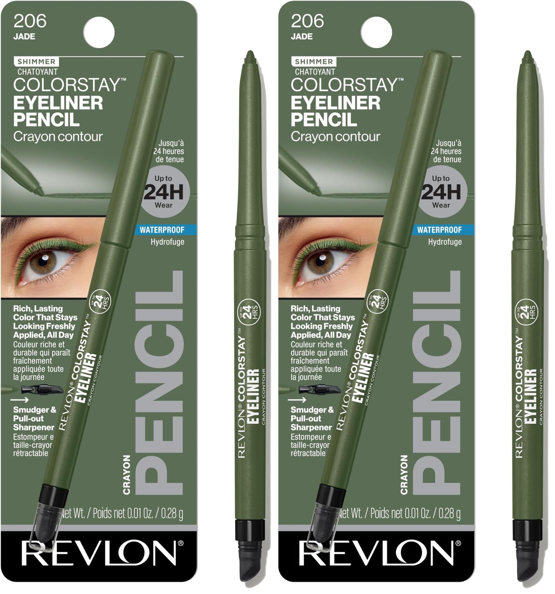 Buy now Revlon ColorStay Eyeliner Pencil, Black [201], 0.01 oz (Pack of 12) Jade 0.01 Ounce (Pack of 2) at indiglob india