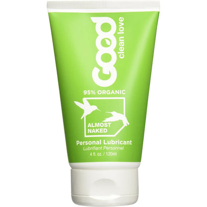 Good Clean Love Almost Naked Personal Lubricant, Organic Water-Based Lube with Aloe Vera, Safe for Toys & Condoms, Intimate Wellness Gel for Men & Women, 4 Oz