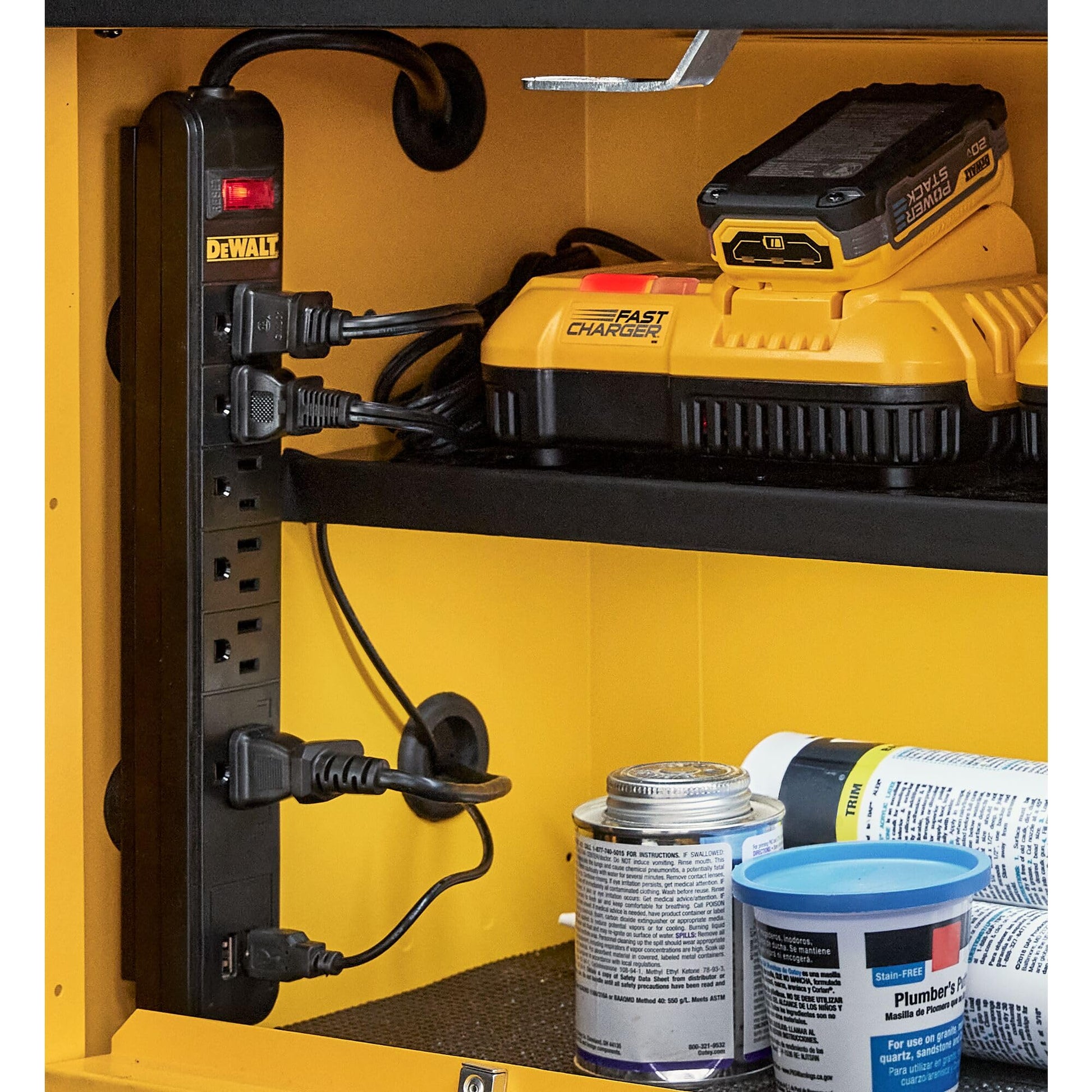 Buy now DEWALT Magnetic Power Strip with 6 Power Outlets, DEWALT Workshop Storage System Compatible (DWST82693) at indiglob india