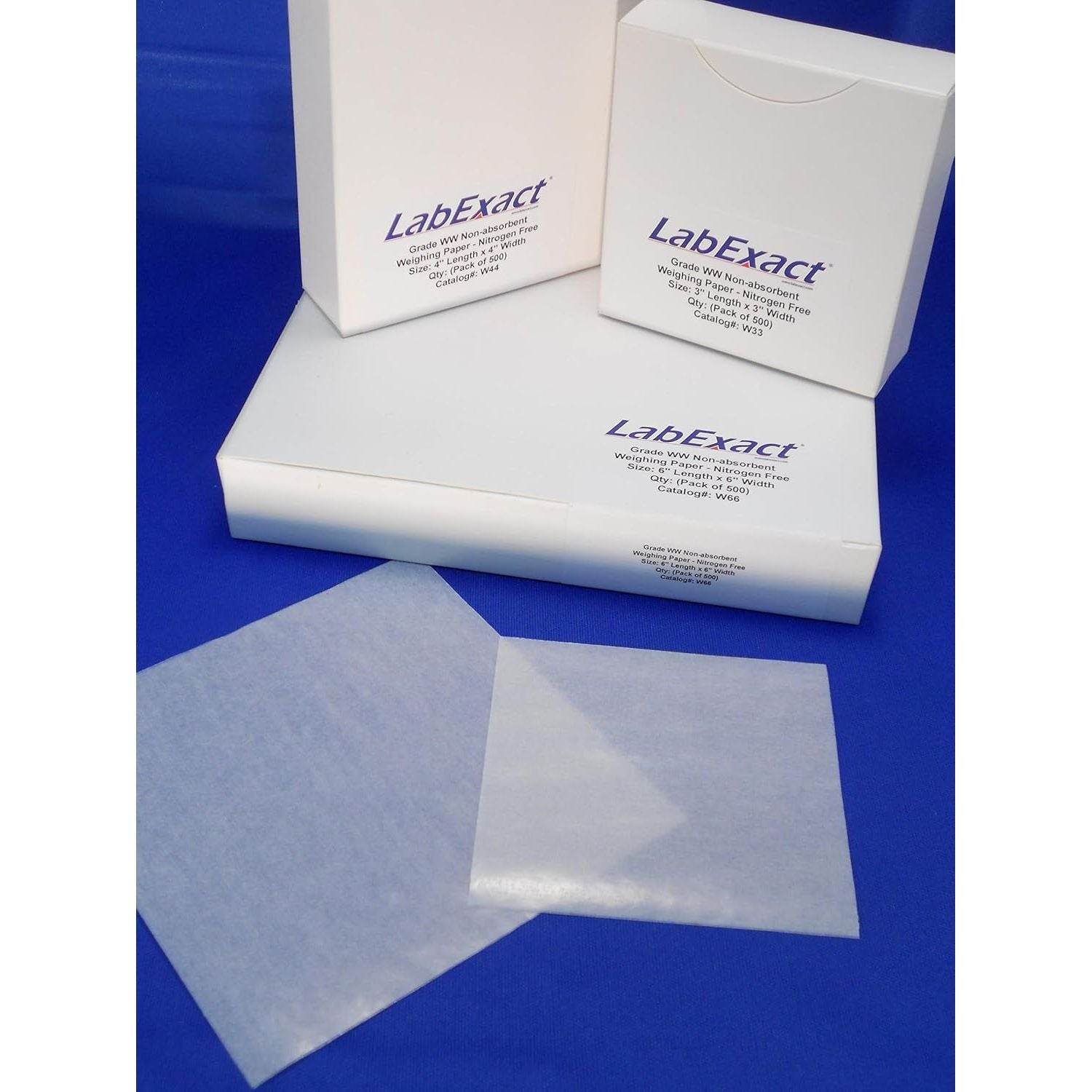 1200159 W44 Cellulose Weighing Paper Sheet, Nitrogen Free, Non-Absorbing, High-Gloss, 4 x 4 Inches (Pack of 500) - My Store