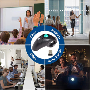 EIGIIS 2.4G Ergonomic Trackball Handheld Finger USB Mouse Wireless Optical Travel DPI Mice for PC Laptop Mac Left and Right Handed