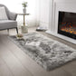 SERISSA Soft Fluffy Rug Grey Faux Sheepskin Fur Rug Shaggy Couch Cover for Bedroom Living Room Runner, 2x6 Feet