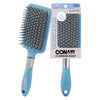 Conair Velvet Touch Paddle Cushion hair brush - Detangling hairbrush - curly or straight styles - men or women - detangler - features soft touch handle - Sage Green - Sky Blue