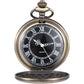 Men's Quartz Pocket Watch with Black Dial and Chain