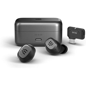 EPOS GTW 270 Hybrid Wireless Gaming Earbuds, Bluetooth & USB-C Dongle, Noise Reducing Closed Design, Dual Mics, Ergonomic Fit, IPX 5 Water Resistant, Portable Charging Case, 20 Hours of Playtime