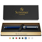 Buy now Scriveiner Black Lacquer Rollerball Pen - Stunning Luxury Pen, Real Gold Plating, Schmidt Ink Refill, Best Roller Ball Gift Set for Men & Women, Professional, Executive Office, Nice Pens 13. Midnight Blue with Chrome at indiglob india