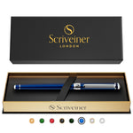 Buy now Scriveiner Black Lacquer Rollerball Pen - Stunning Luxury Pen, Real Gold Plating, Schmidt Ink Refill, Best Roller Ball Gift Set for Men & Women, Professional, Executive Office, Nice Pens 13. Midnight Blue with Chrome at indiglob india