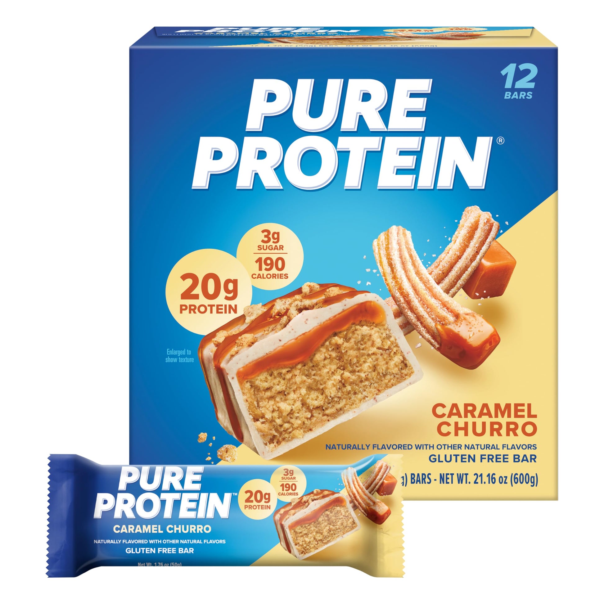 Buy now Pure Protein Chocolate Peanut Caramel Protein Bars – 20g Protein, 3g Sugar, 190 Calories (12 count) Low Sugar* High Protein Snack - Gluten Free - Perfect for a Healthy Snack at indiglob india