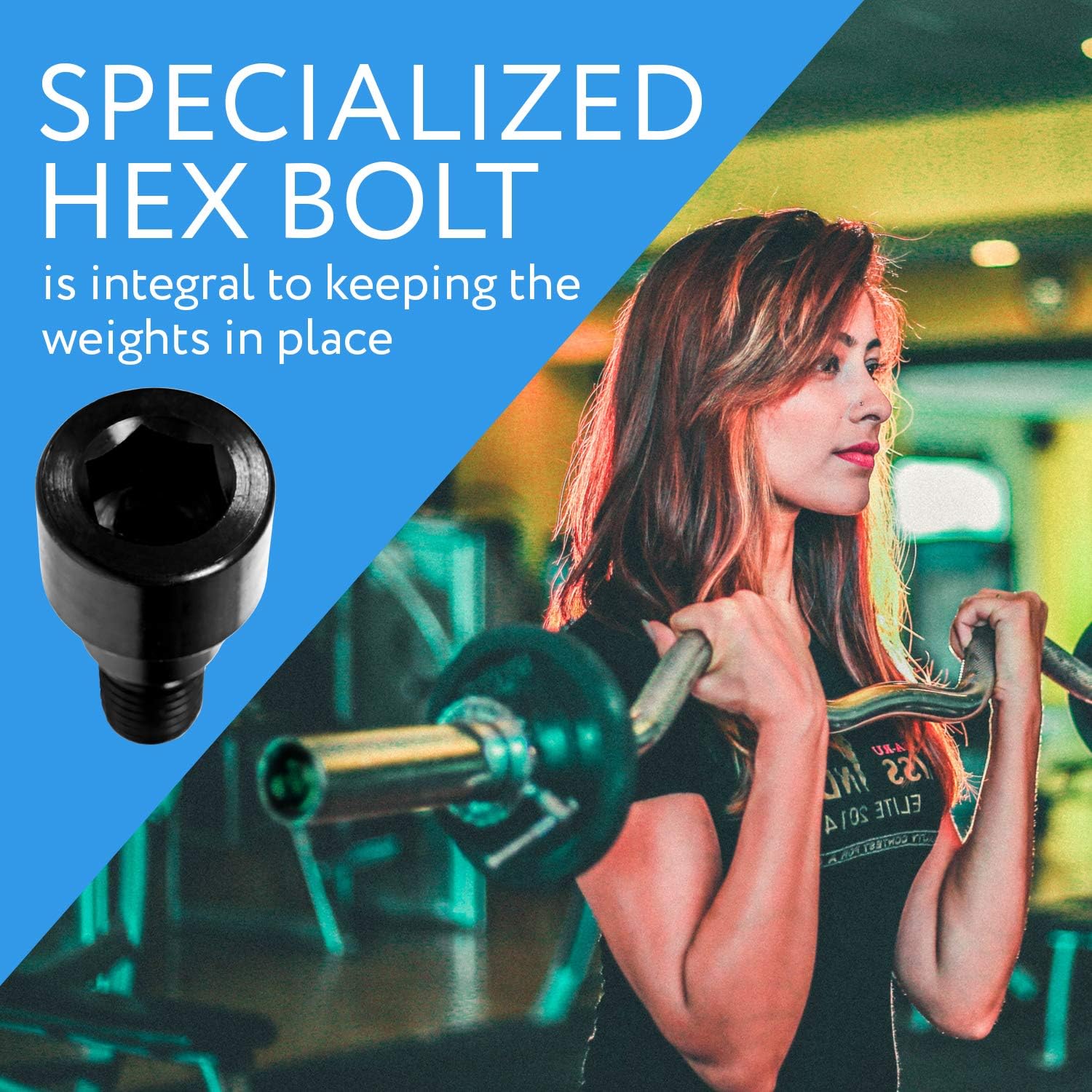Buy now IMPRESA 2-Pack Hex Bolts for Olympic Bars/Olympic Bar Replacement Bolt at indiglob india
