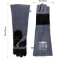 RAPICCA Animal Handling Gloves Bite Proof Reinforced Leather Padding Dog,Cat Scratch,Bird Handling Falconry Gloves Grabbing,Reptile Squirrel Snake Bite 22in Grey-Black